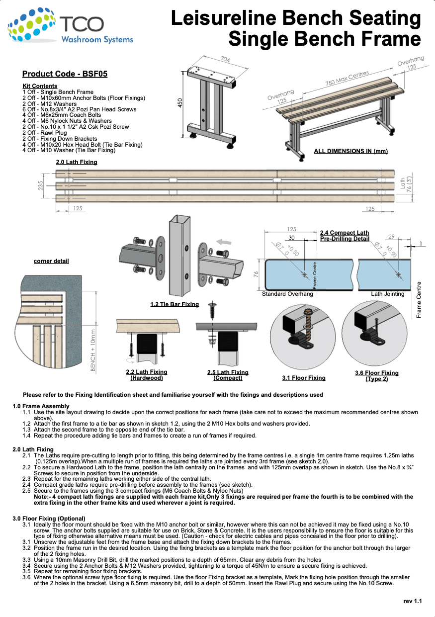 BSF05 Single Bench