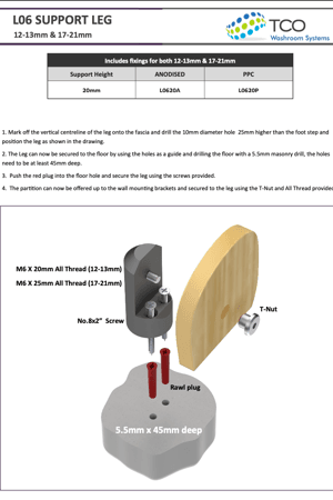 L06 Support Leg - 20mm