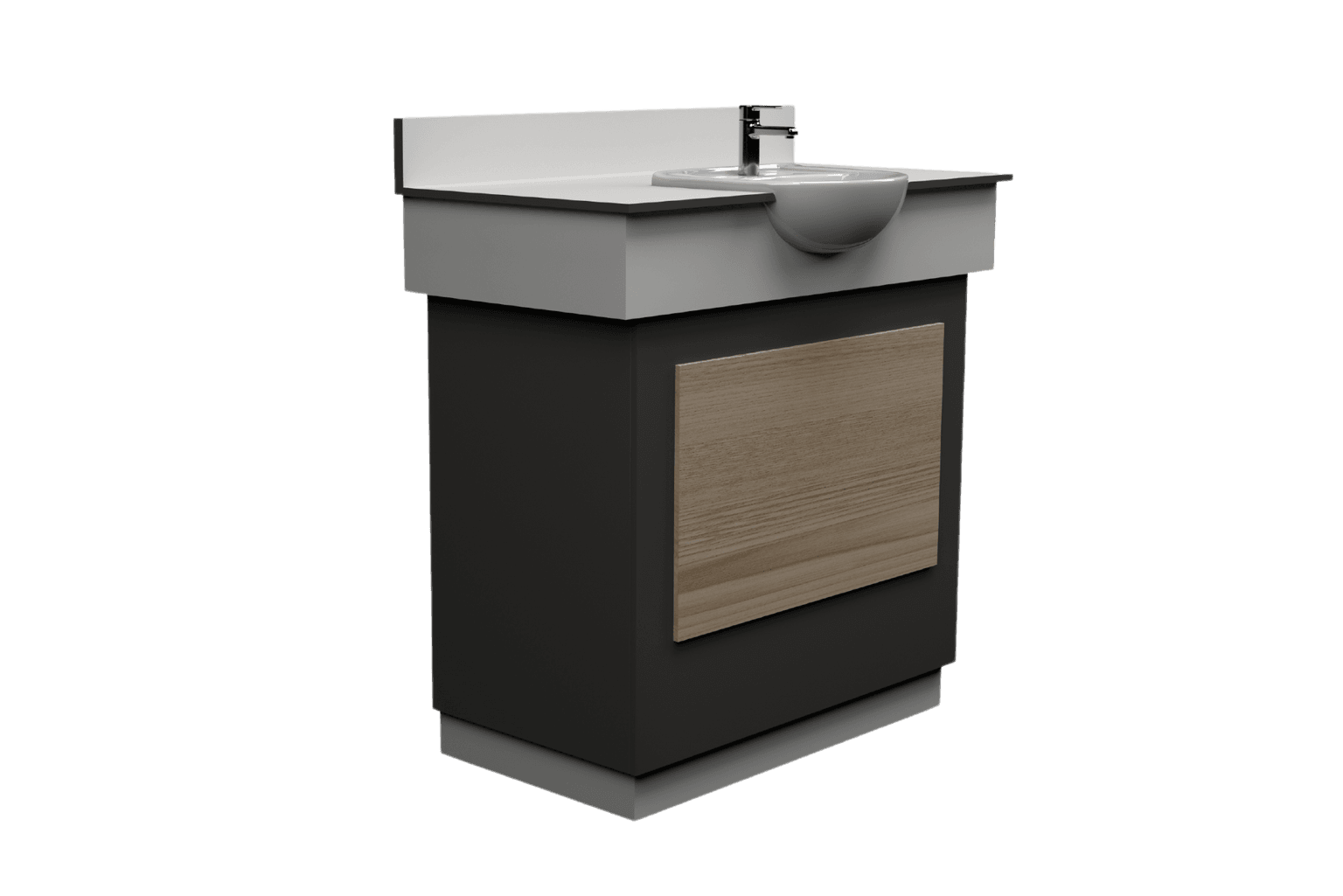 600-1000mm Semi Recessed Vanity Unit