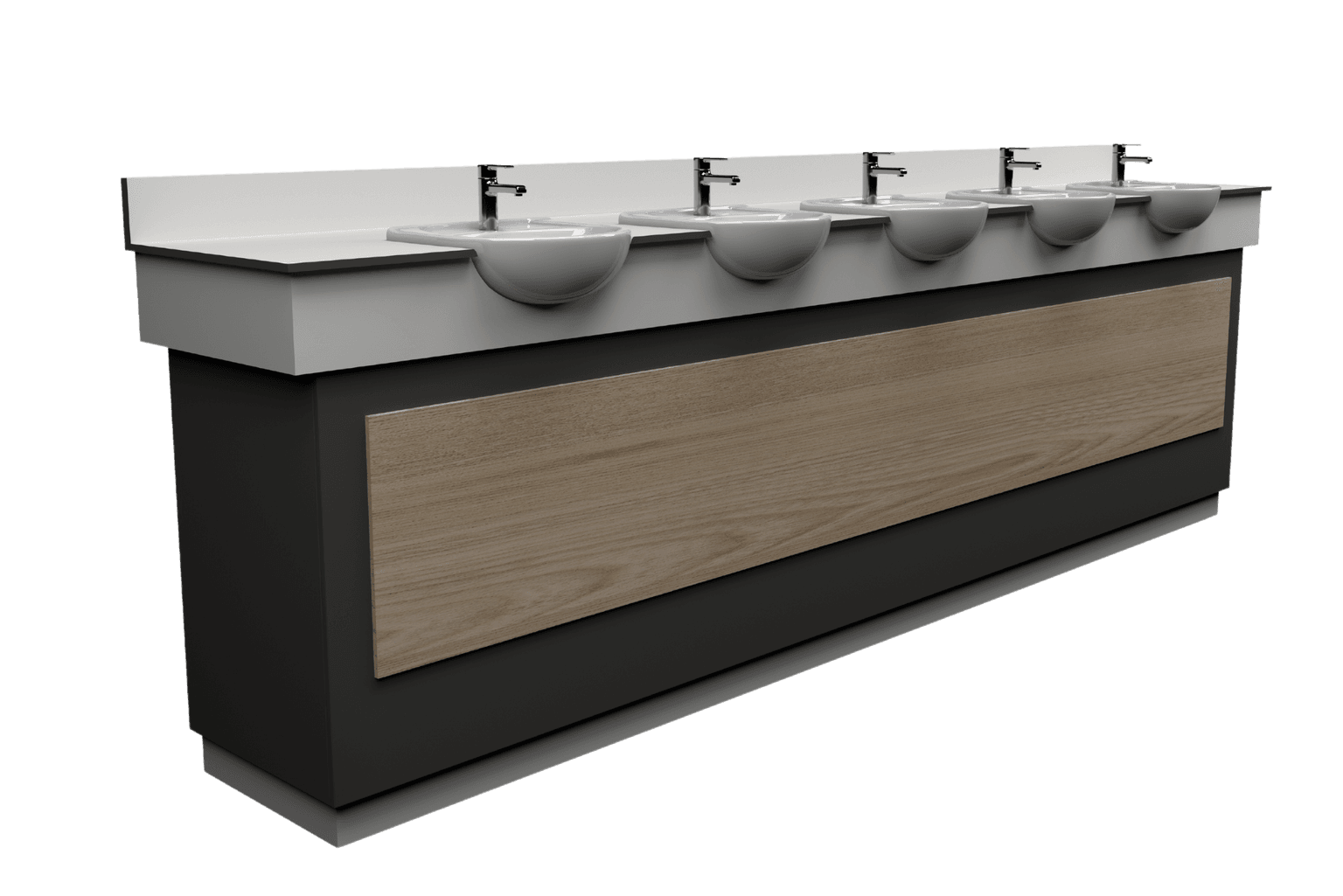 4000mm Semi Recessed Vanity Unit